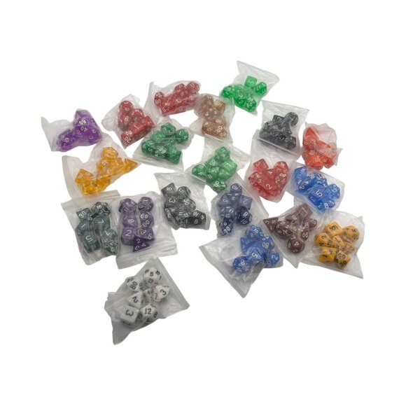 Lot Of 20 Multicolor Polyhedral Dice Sets For D&D RPG Games Durable Plastic - Picture 1 of 8
